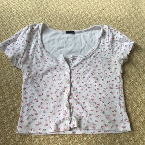 Brandy Melville floral button top